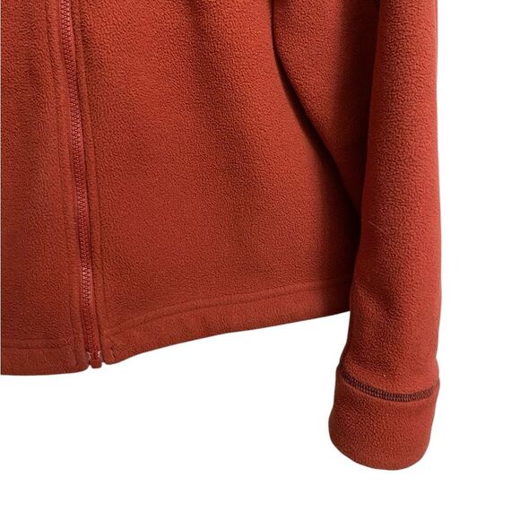 Timberland Full Zip Fleece Jacket Men's Size L Burnt Orange High Neck Zip Pocket - Picture 6 of 16